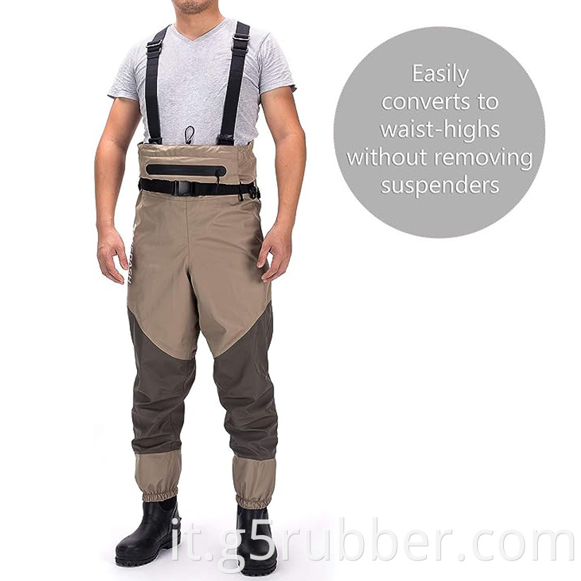 Mens Breathable Lightweight Chest And Waist Convertible Waders Jpg